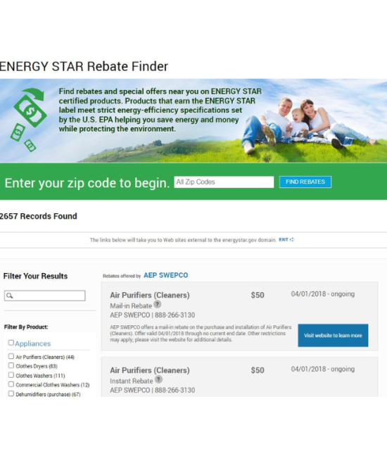 Energystar Gov Rebate Finder